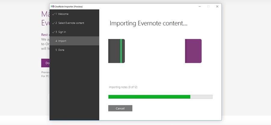 migrating evernote onenote out of storage space