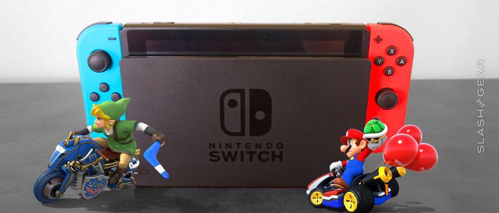 nintendo switch console with mario