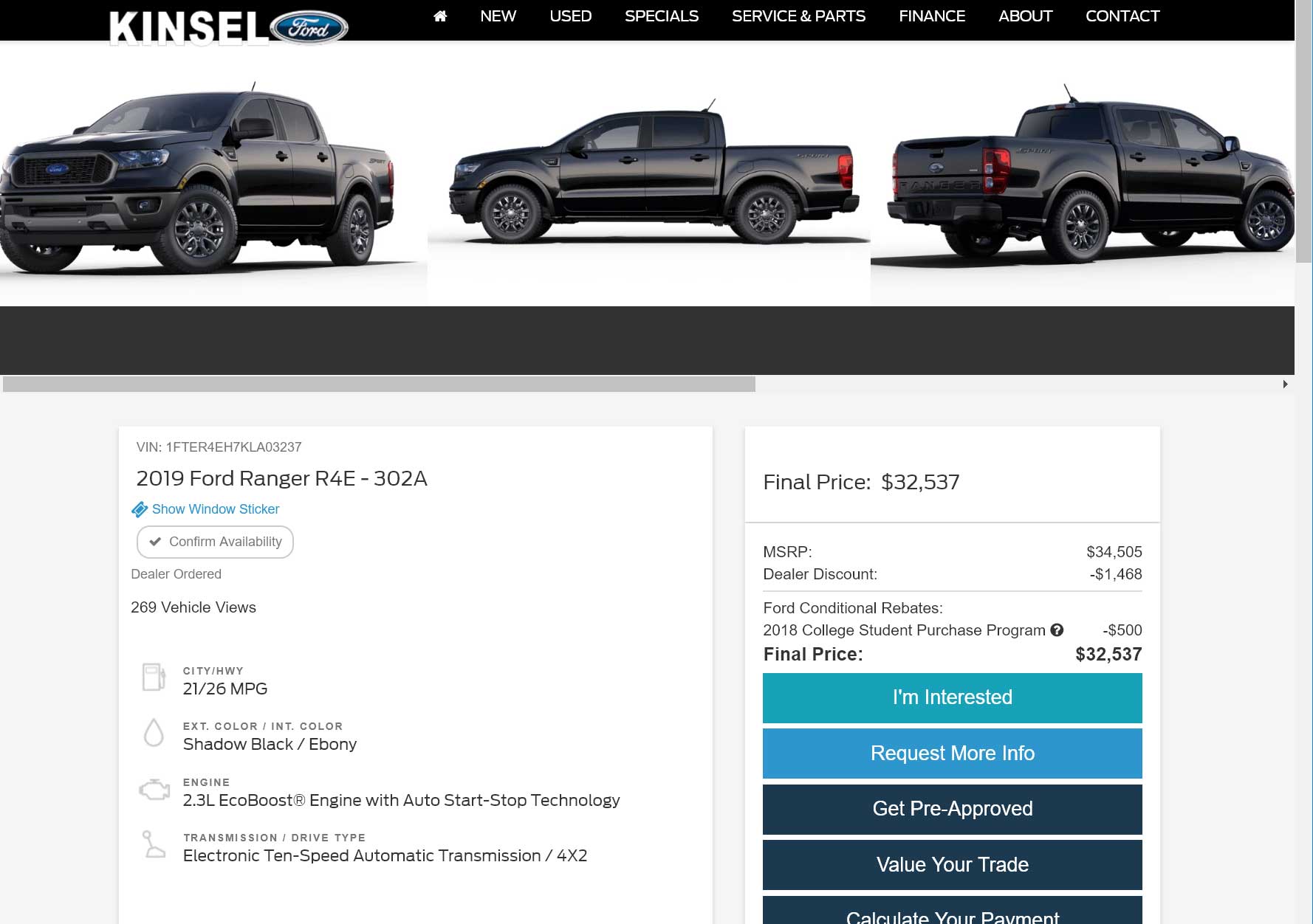 2019 Ford Ranger Fuel Economy Confirmed Via An Online Window Sticker ...