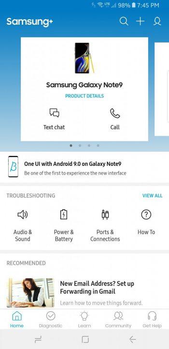 note 8 one ui update