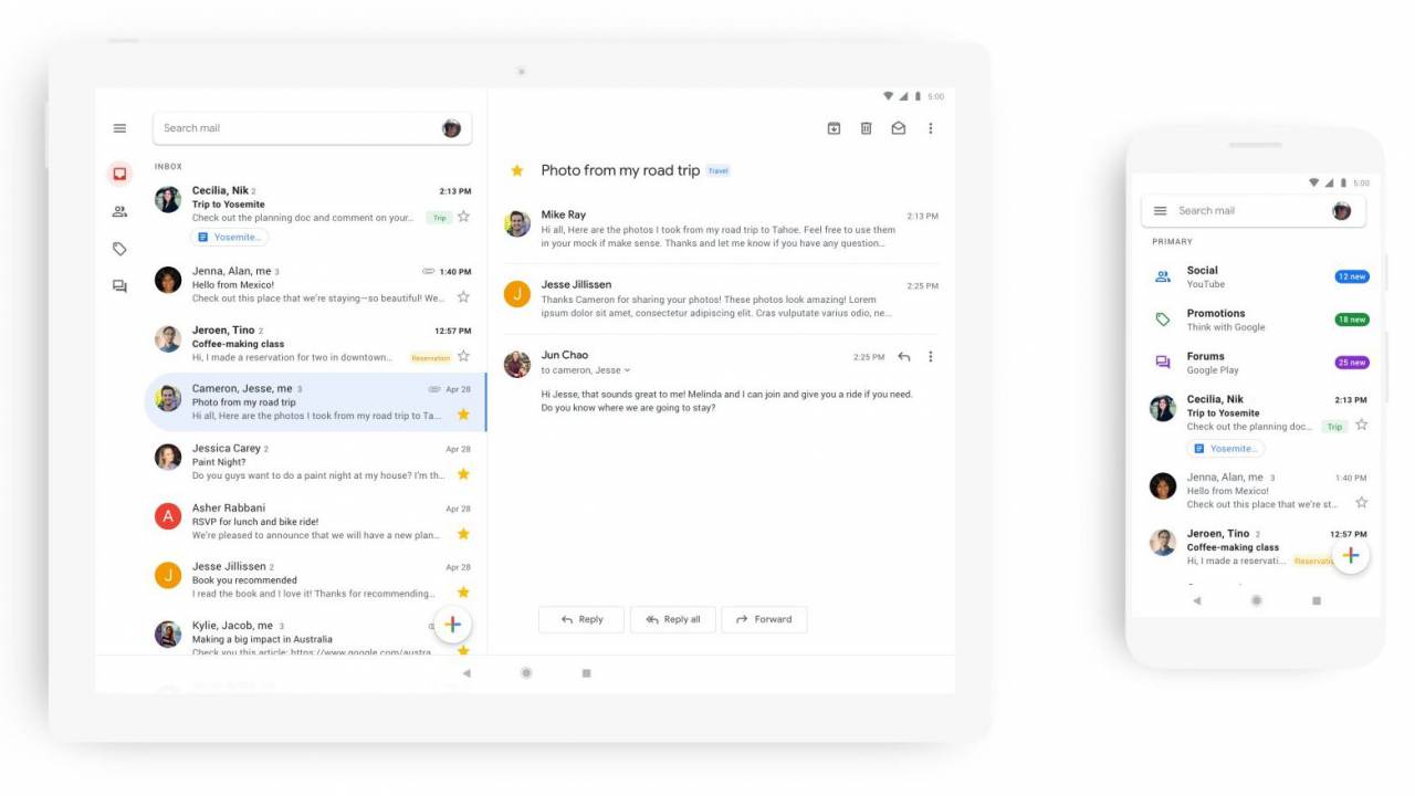 Gmail mobile redesign brings features from web to iOS and Android