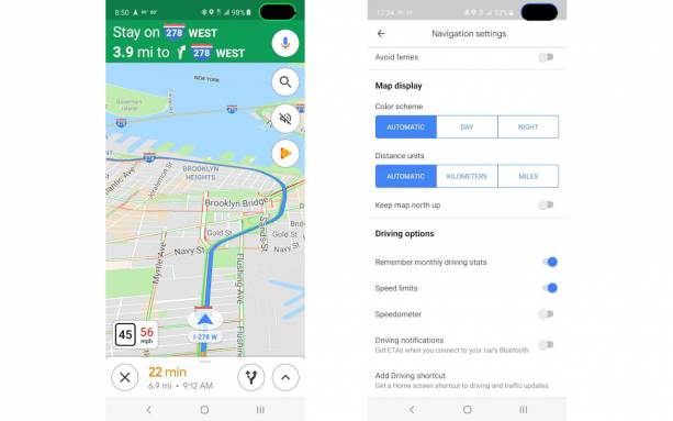 Google Maps on-screen speedometer will warn you if you're speeding