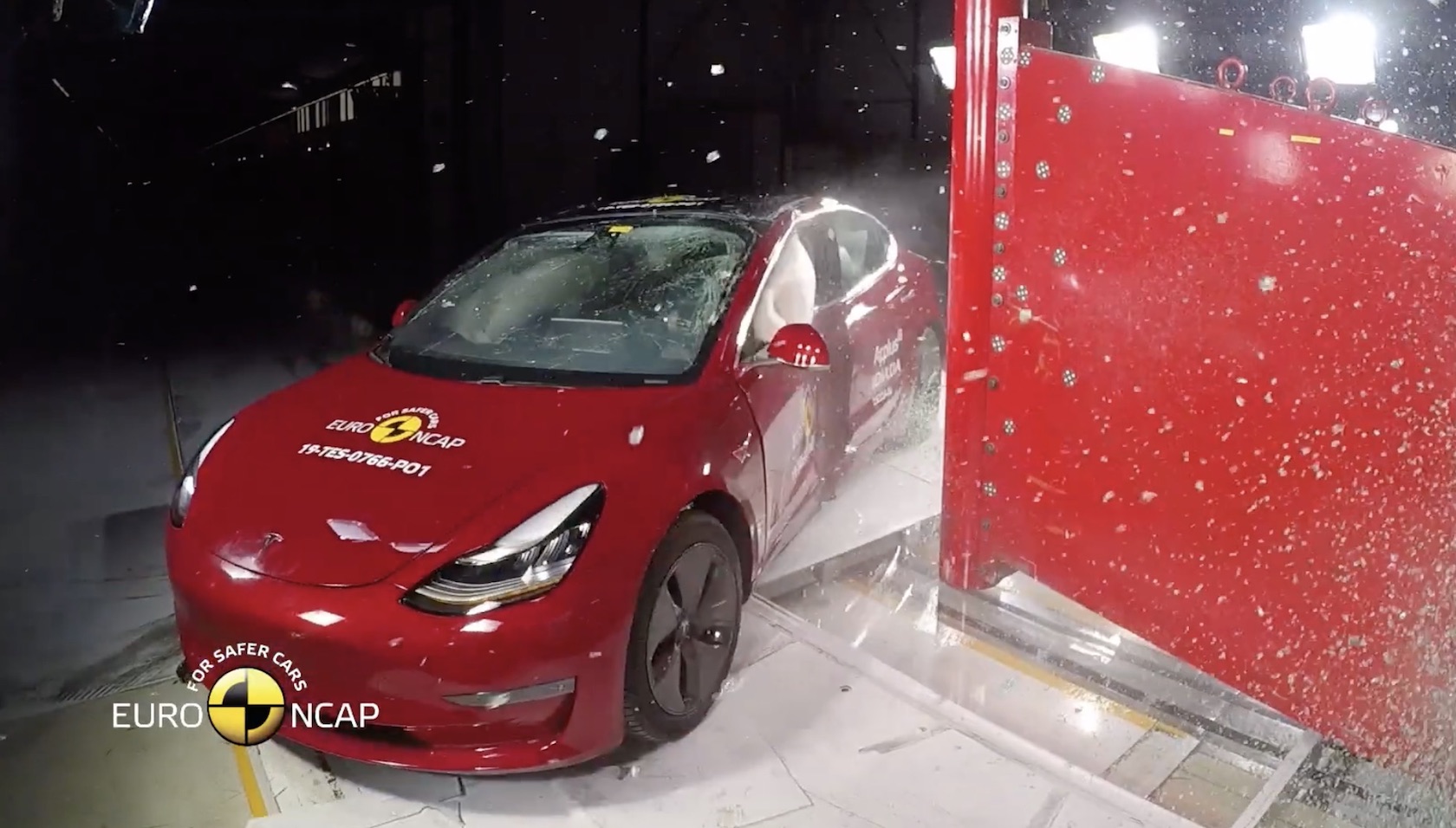 Watch the Tesla Model 3 crash tests that won the EV five stars SlashGear