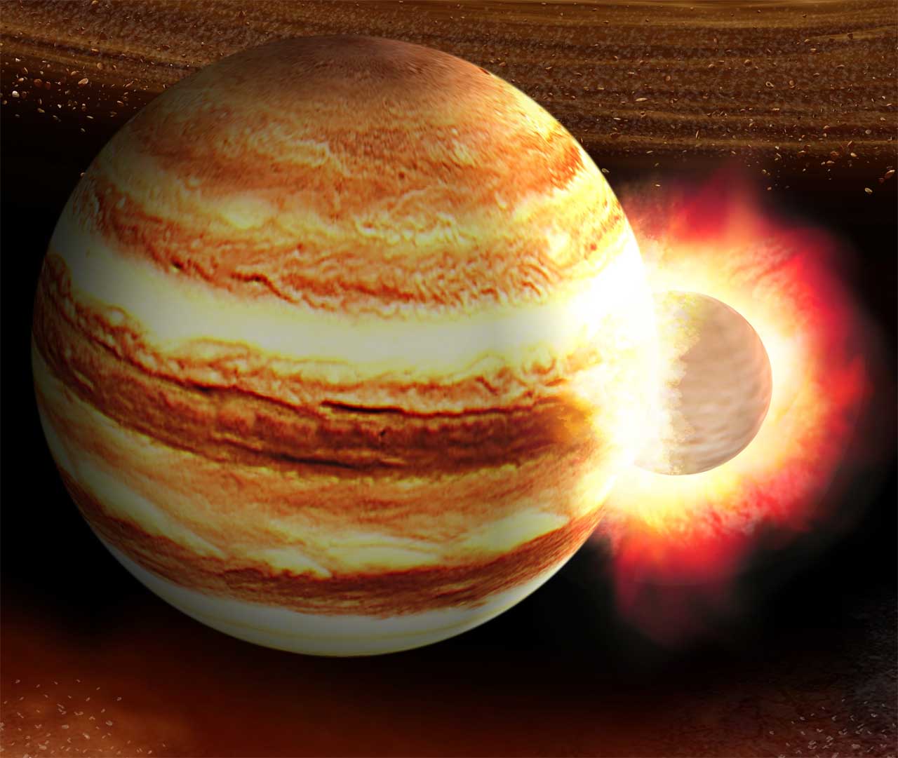 Jupiter collided with a protoplanet early in its life say scientists ...