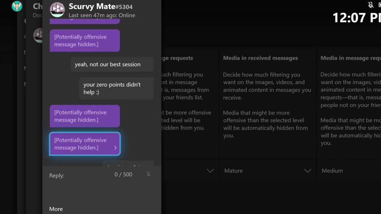 Xbox One Adds Fine Grained Control Over Offensive Text Messages