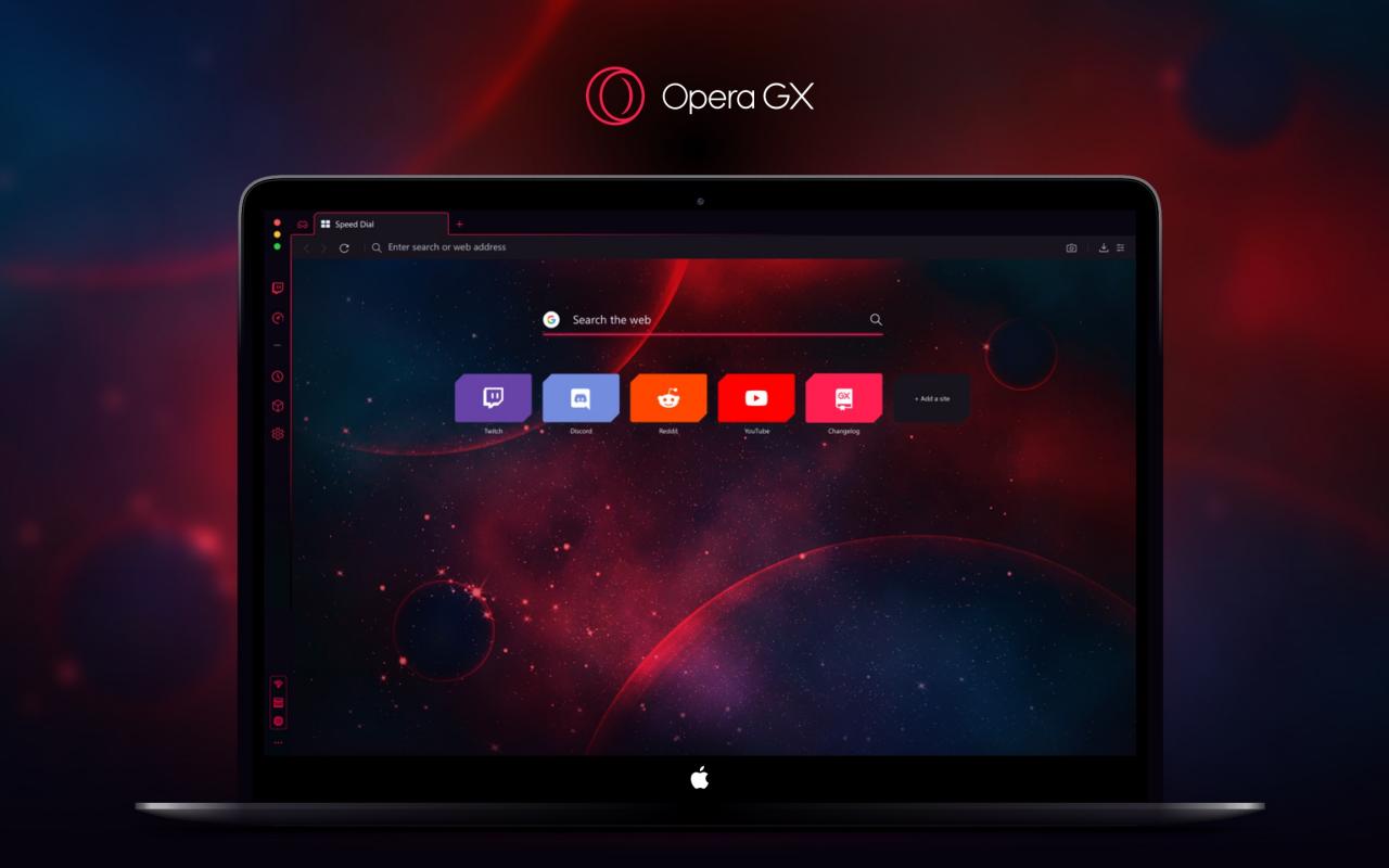 Opera GX 99.0.4788.75 download the last version for apple