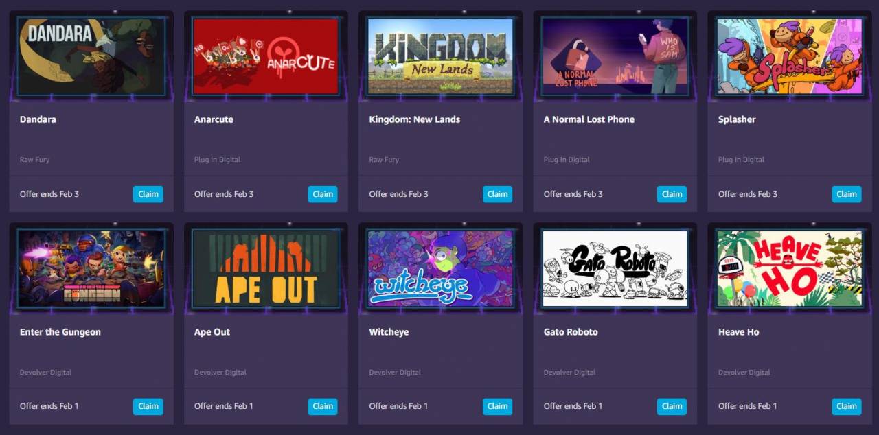 all twitch prime free games