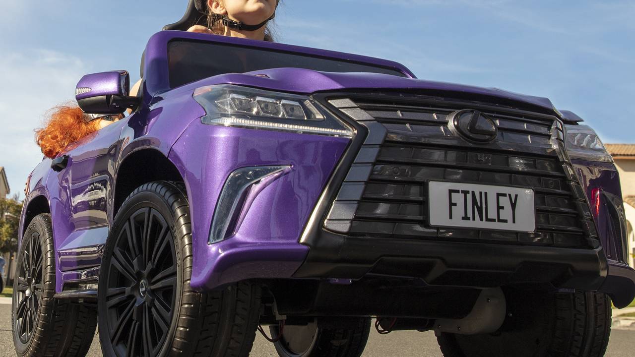 purple ride on car