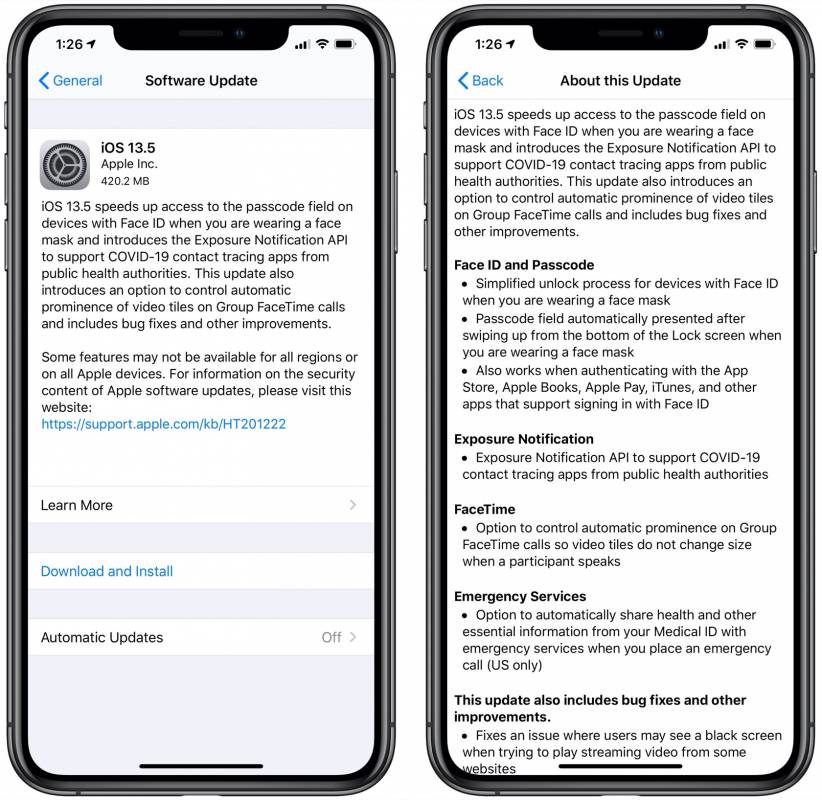 Ios 13 5 Released Faster Unlock With Face Masks Plus Covid 19 Contact Tracing Slashgear