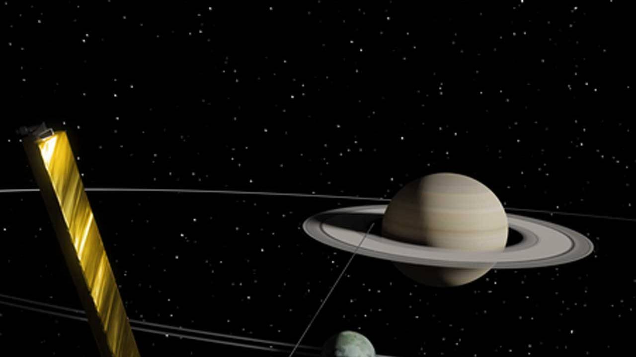 Titan is moving away from Saturn at a rate 100 times greater than ...