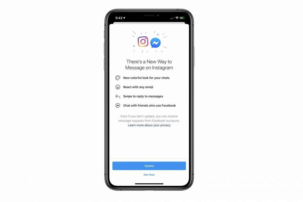 Facebook wants permission to merge your Instagram with Messenger chat