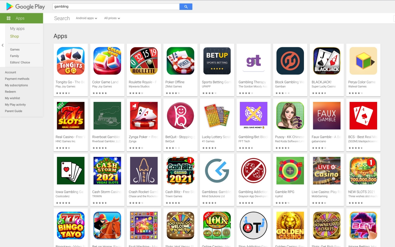 Gambling Google Play