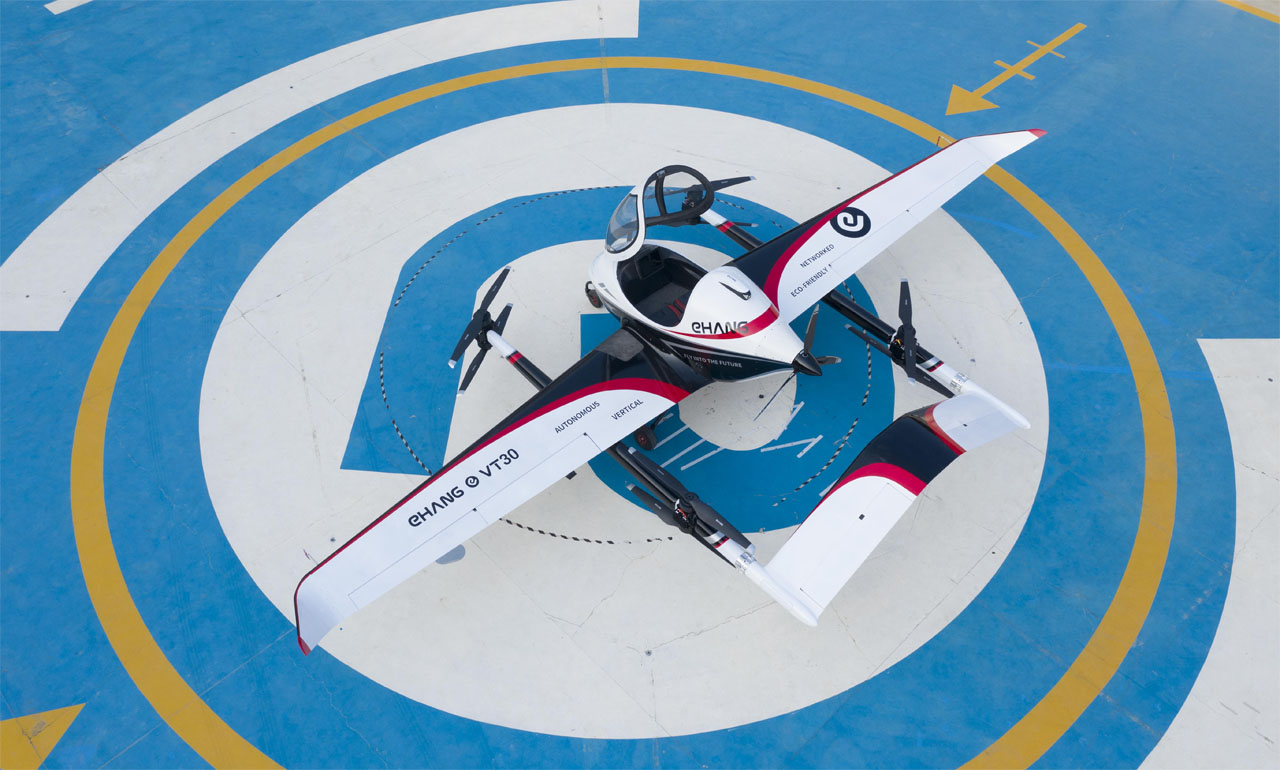 EHang Long-range VT-30 Autonomous Aerial Vehicle Takes Off And Lands ...